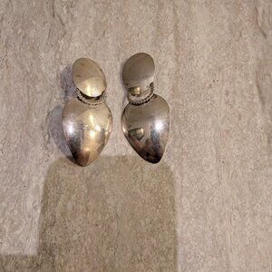 Sterling Silver Statement Womens Earrings Heavy 17g Signed FG 925